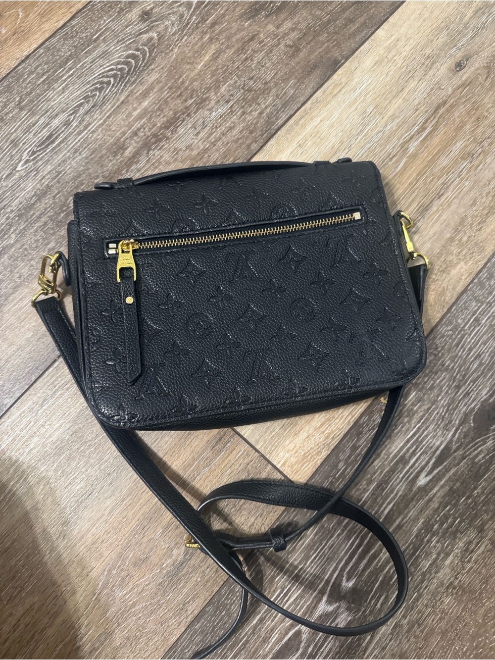 Louis Vuitton Black Embossed Crossbody Bag with Gold Hardware - Picture 3 of 5